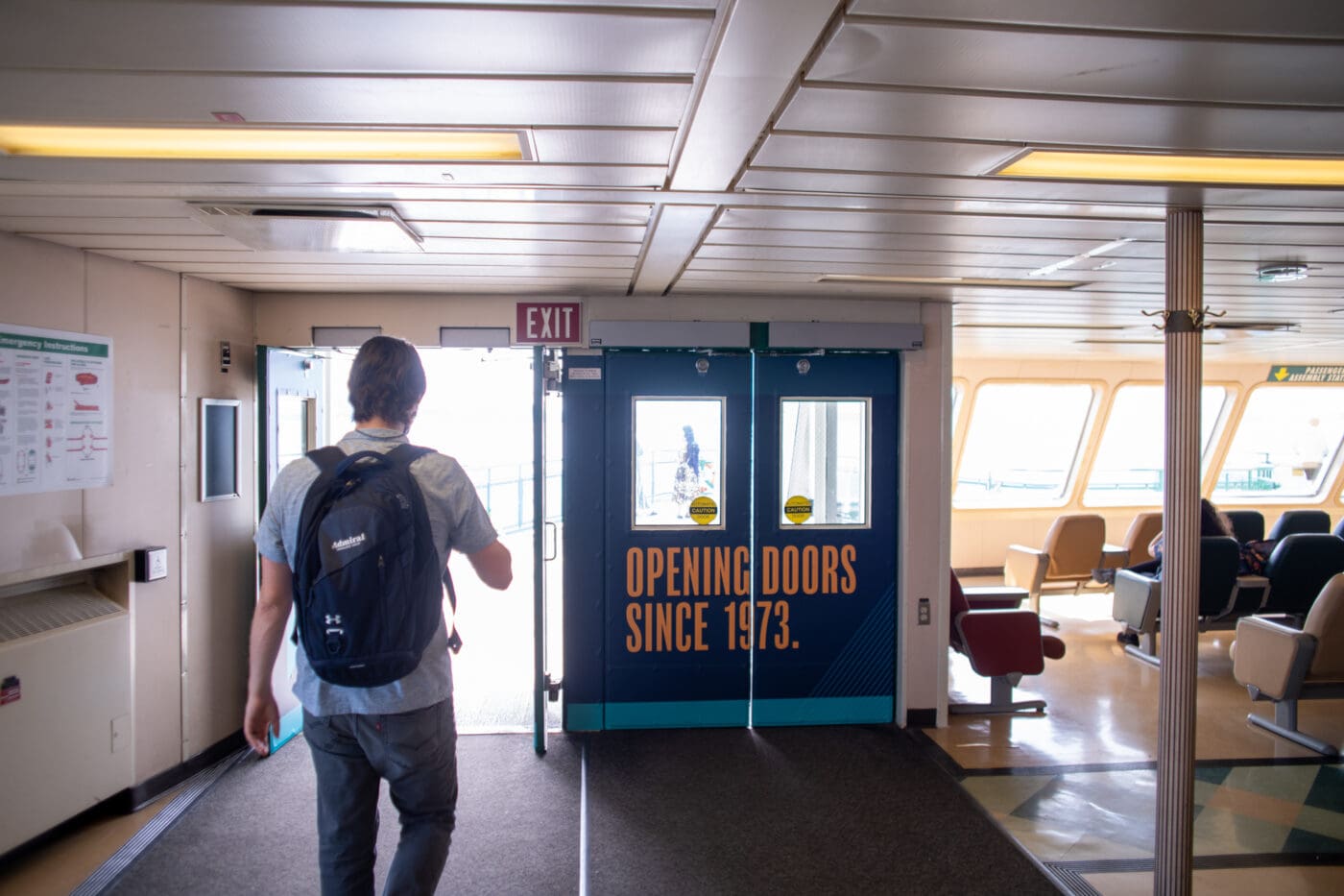 City University of Seattle outdoor advertising campaign utilizing the Washington State Ferry entry/exit doors in Seattle