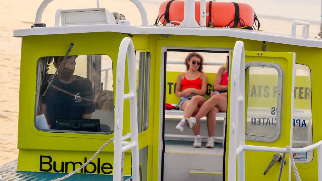 Bumble Ad on Fire Island Water Taxi