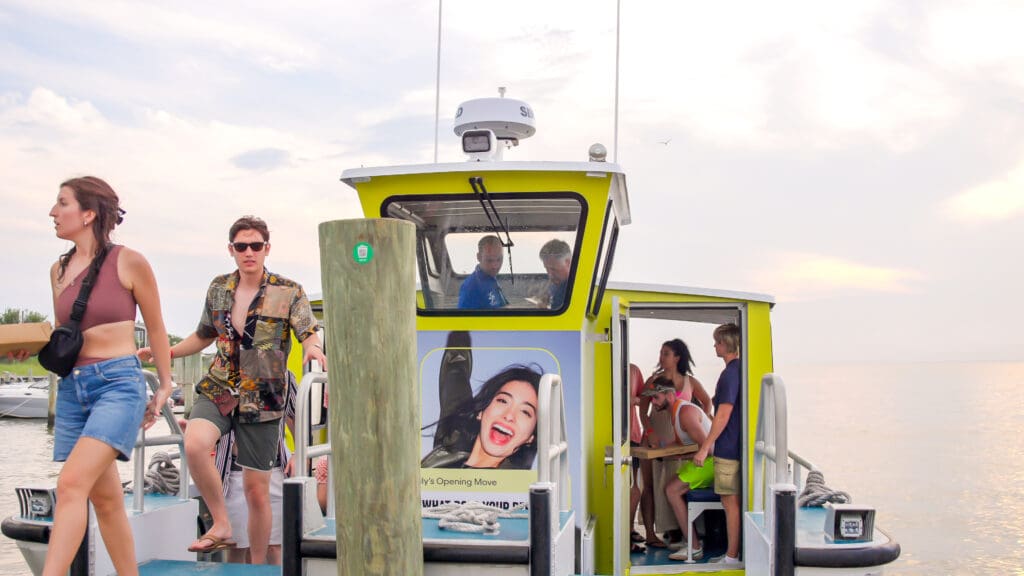 Bumble campaign on a Fire Island Water Taxi
