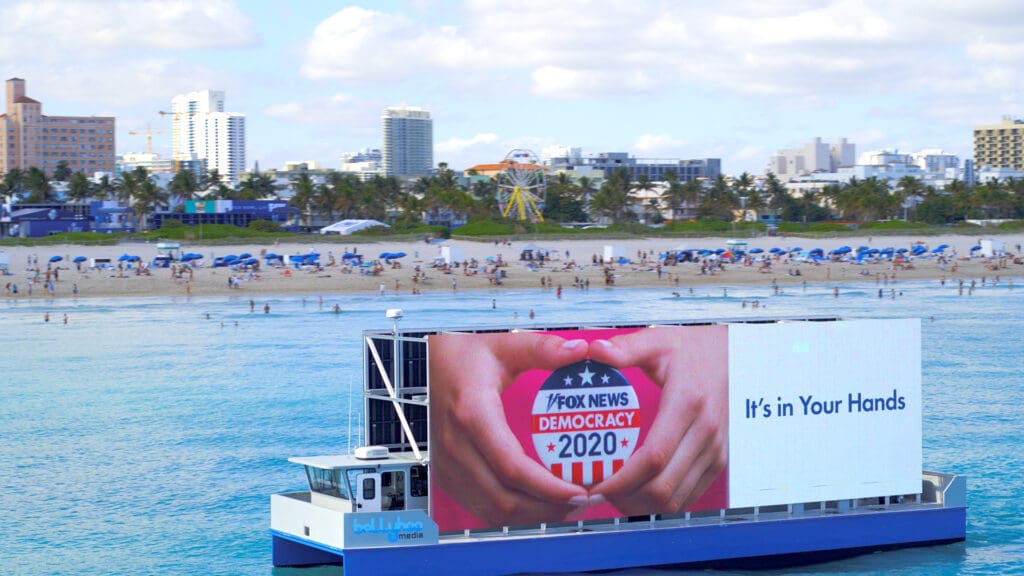 Fox News promoting the election in 2020 on floating advertising billboards in Miami